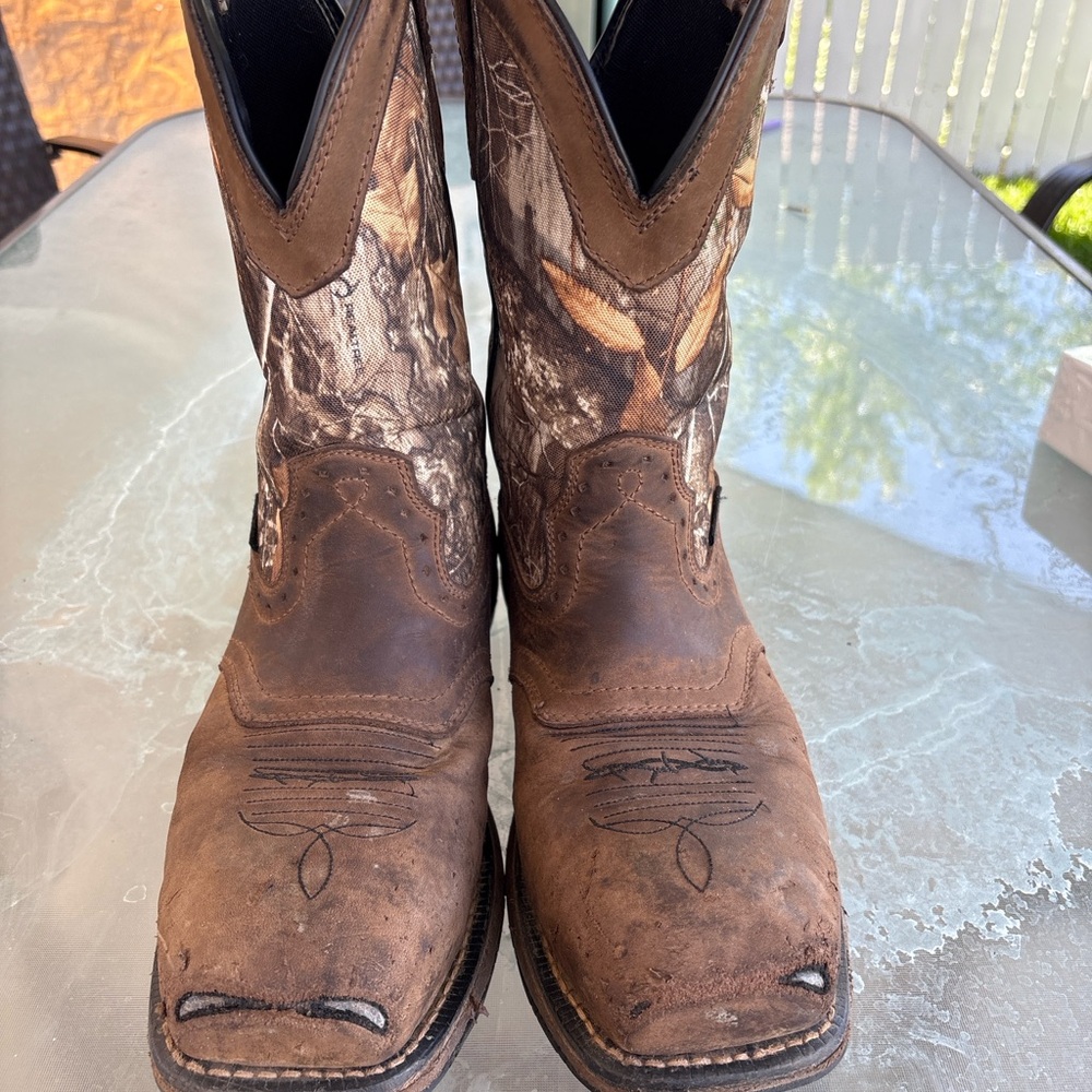 Rustic Brown Camo Western Boots